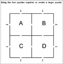A completed larger puzzle with 8 possible entry/exit points.