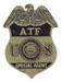 The Bureau of ATF subdued badge (Dept. of Justice).