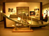 Library exhibit: canoe used by President and Mrs. Reagan.