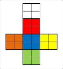 Colored Cube Puzzle color pattern.
