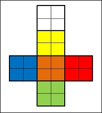 Colored Cube Puzzle color pattern.