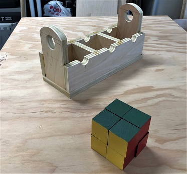 Colored Cube Puzzle cube holder.